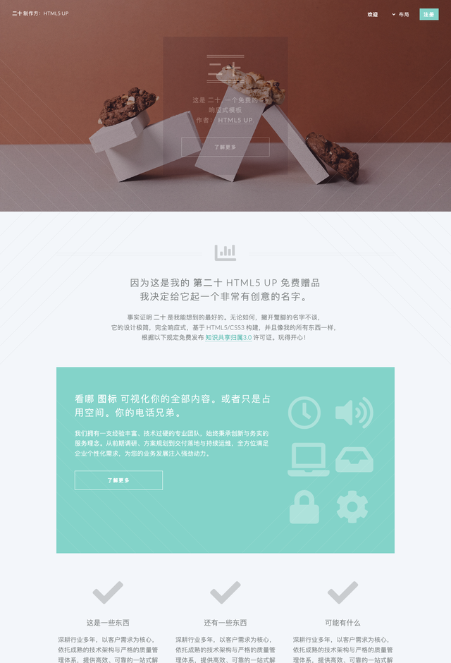 Twenty多页网站模板