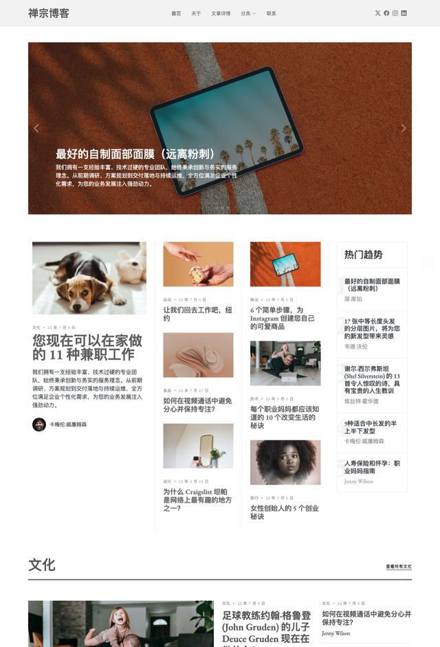 Zenblog网站模板